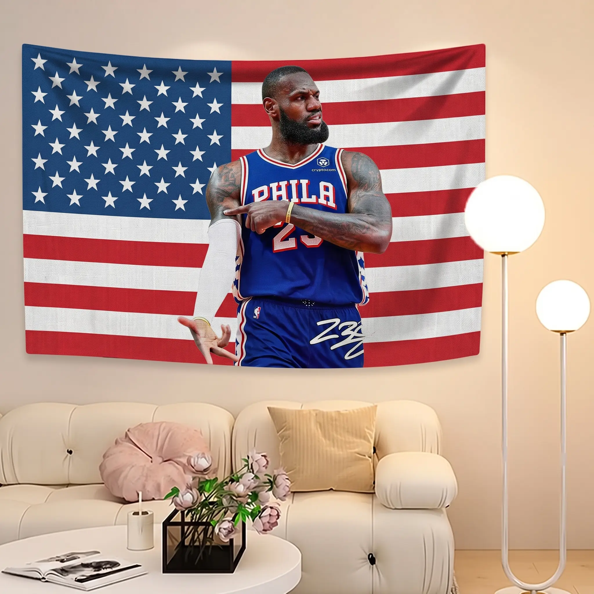 Basketball Sport Tapestry, Room Decor, Lebron Tapestry