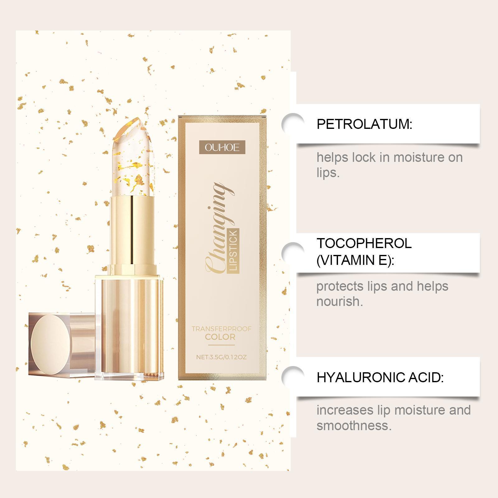 Color Changing Lip stick, Transferproof Color Changing Lipstick, Gold Crystal Color Changing Lipstick, Long Lasting 24 Hours Moisturizing Glossy Shine Lip Gloss Color Changing Lip stick, Transferproof Color Changing Lipstick, Gold Crystal Color Changing Lipstick, Long Lasting 24 Hours Moisturizing Glossy Shine Lip Gloss