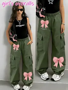 [One Piece]Princess Bow Loose Cargo Joggers Pants Bottom 🎀 | Trendy Girls Streetwear