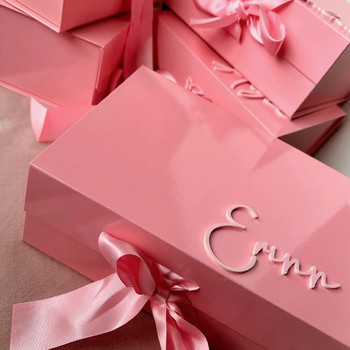 Elegant Reflections Bridesmaid Proposal Box  custom box with acrylic name plate great for wedding , birthdays , celebrations