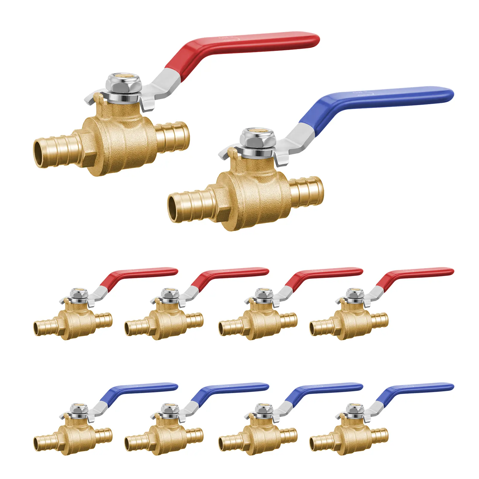 【summerfinds】VEVOR PEX Ball Valve 10 Pieces 1/2 in PEX Brass Ball Valve Full Port Brass Ball Valve