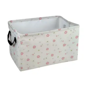 Pink Floral Pattern Storage Baskets Storage Boxes Home Decor Storage Clothes Organization And Storage Home Decor Storage Holiday Gifts, Shelf Baskets, Organizer for Clothes, Toys, Books, Pet Lovers Home Decor, Playful Design, Laundry Basket