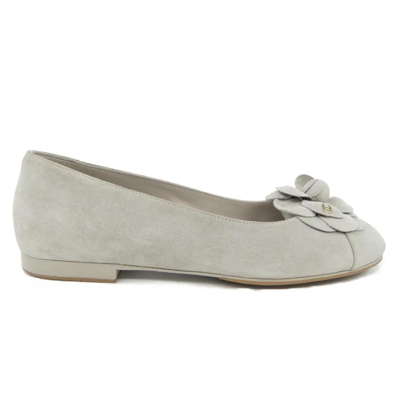 Pre-owned CHANEL Suede Small Leather Goods Ballerina Calfskin Flats
