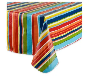 Desing Imports Summer Stripe Vinyl Tablecloth 60x84