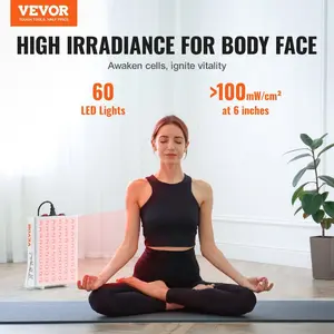 fathersdaygift  VEVOR Red Light Therapy for Body Face, 60 Dual - Chip LEDs, Red 660nm Near Infrared 850nm Combo, High Power Red Light Therapy Panel for Recovery, Pain Relief, Wound Healing, Skin Health, 80WVEVOR Super Brand Day