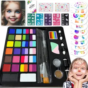 Face Painting Kit with Free Video Lessons Body Glitter High Quality    Makeup