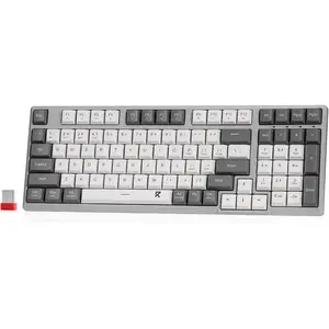 Redragon BK7114 Low-Profile Wireless Computer Keyboard, 98 Keys Slim Office PC Scissors Mechanism Keyboard w/ 2.4G BT Wireless Connection, Tactile Quiet Keystroke, Mixed Color Keycaps