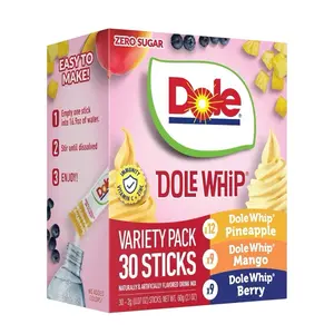 Dole Whip Zero Sugar Variety Pack 30 Sticks - Dole Whip Pineapple, Dole Whip Mango, & Dole Whip Berry Drink Mix Sticks