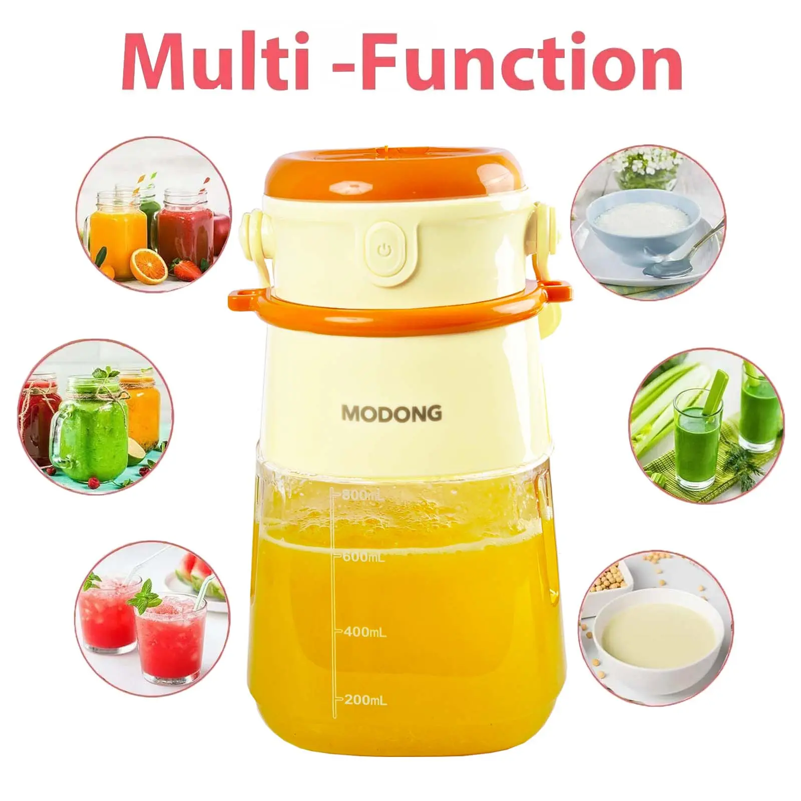Portable Juicer Cup - Stylish and Powerful for Fresh Juices and Smoothies - 800ml Capacity