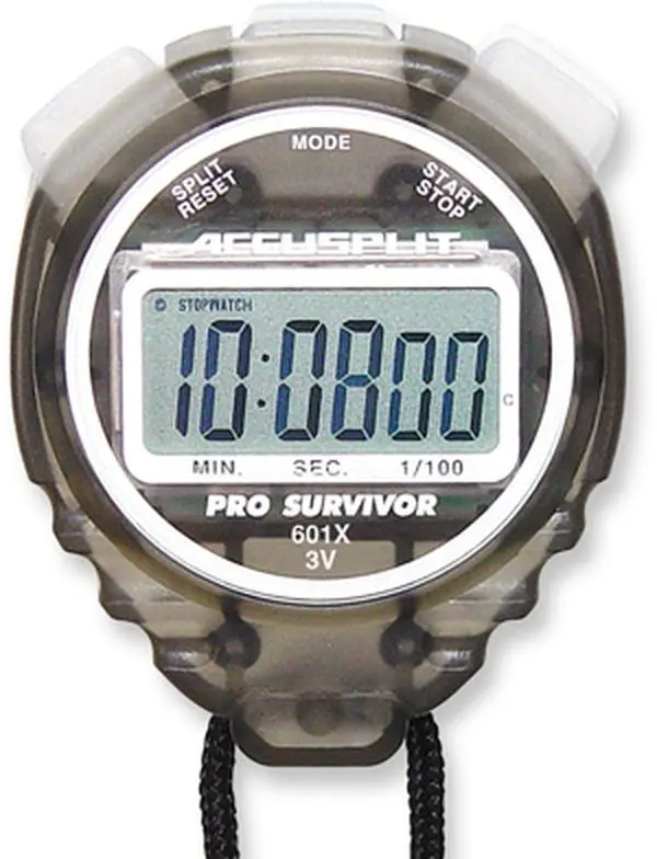 212 MAIN Accusplit A601XSM Pro Survivor Rugged Waterproof Stopwatch - Polycarbonate Smoke Case, for Event Timing, with 1,000,000 Cycles Durability, Million Cycles