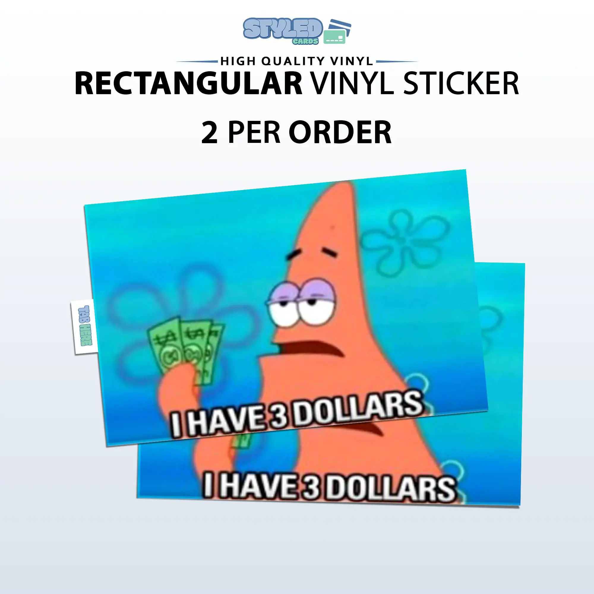 Patrick star rectangular vinyl sticker Patrick star rectangular vinyl sticker