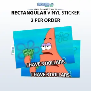 Patrick star rectangular vinyl sticker