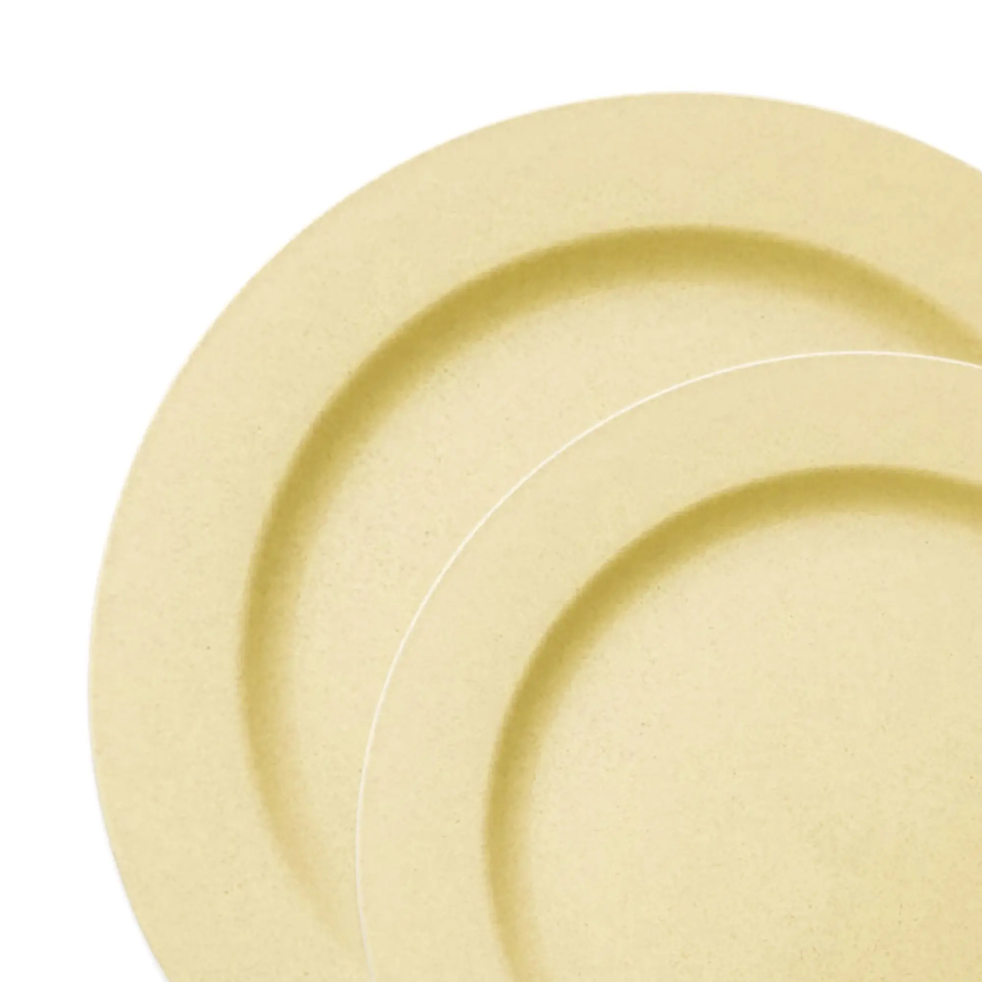 Matte Bright Yellow Round Disposable Plastic Dinnerware Value Set