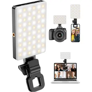Selfie Light for :3000mAh Phone Light Clip with 120 LEDs & CRI95+, Compatible with /Laptops/Tablets/Cameras for Video Recording/Selfies/Live Streaming/Zoom/YouTube