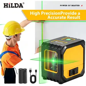 Hilda Mini Portable Self-Leveling Laser Leveler, 2 Line Laser, Horizontal & Vertical Lines, DIY Projects, Tile Installation, Home Use, Laser Level Tool