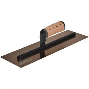 14" x 4.75" 0.7 MM Drywall Curved Trowel | Triple-Hardened Stainless Steel, High-Impact Handle | Sheetrock Gyprock Wall-Board Plasterboard | 4-972
