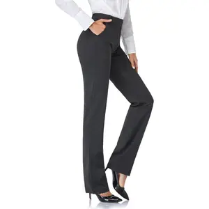 Women's 28''/30''/32''/34'' Stretchy Straight Dress Pants with Pockets Tall, Petite, Regular for Office Work Business