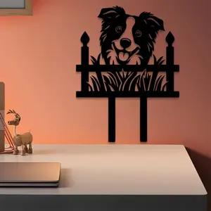 1pc Garden Dog Metal Wall Art, Garden Dog Statue Mural, Perfect for Garden Wall, Porch Wall, Patio Wall, Outdoor Pet Decor, Ideal Gift for Gardeners, Weather-Resistant Metal