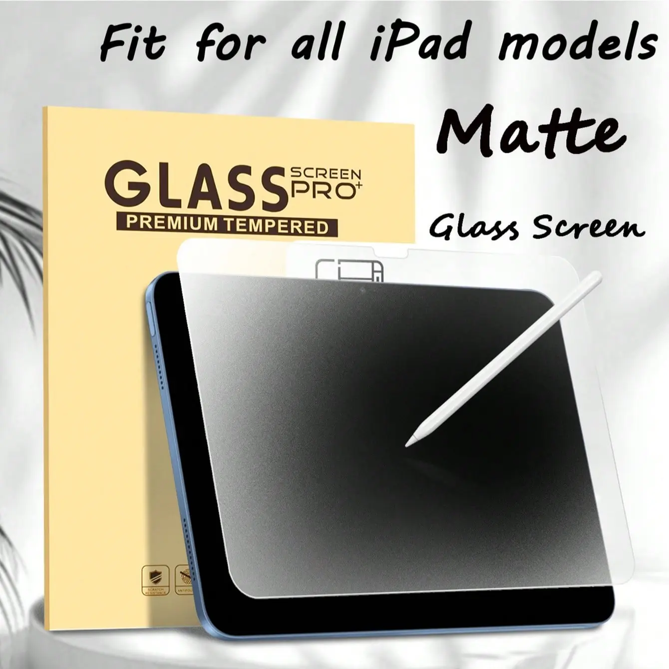 Matte Tempered Glass Screen Protector for iPad 11th/10th Tablet, Anti-Scratch, Ultra Transparent, Protective, Compatible with Apple Pencil, Anti-Glare, Touch Sensitivity, Accessories
