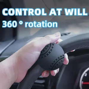 Universal Rotating Steering Wheel Booster Knob for Cars and Trucks - 360 Degree Silent Rotation, Non-Slip Design, Silicone & ABS Material, Comfort and Safety