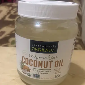Viva Naturals Organic Extra-Virgin Coconut Oil - Unrefined and Cold-Pressed, Natural Hair Oil, Skin Oil and Cooking Oil with Fresh Flavor, Non-GMO Coconut Oil (Aceite de Coco), USDA Organic