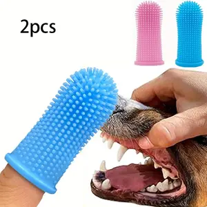Dog & Cat Toothbrush Set – 2-Pack 360° Finger Brushes, Pet Teeth Cleaning & Oral Care Kit