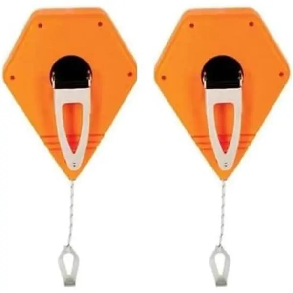 2-Pack P100 Octagonal Chalk Line Reel, 1.5mm Line, 2-4oz Capacity, 100ft (2)