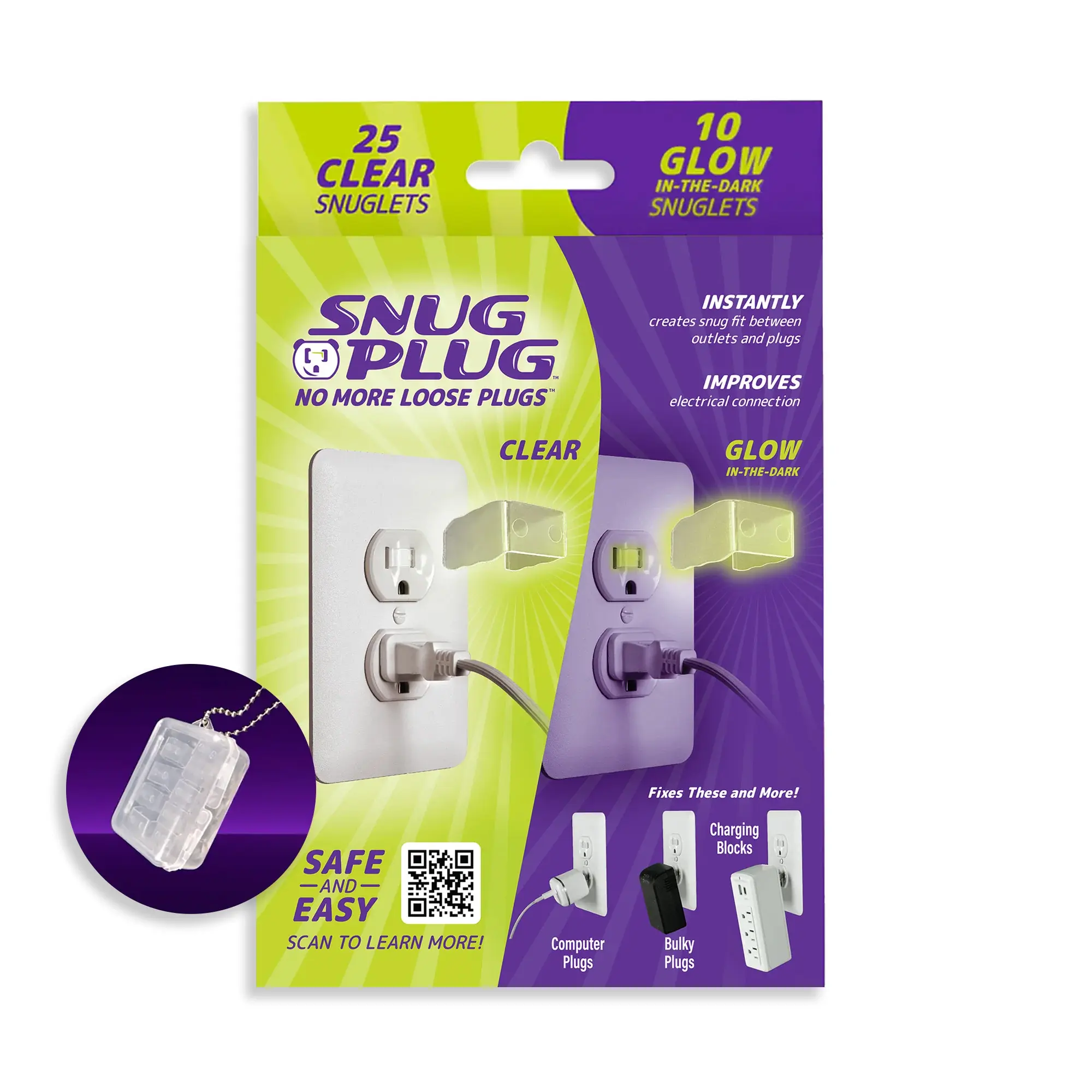 Snug Wall Plug Bundle Pack - US Standard US Plug for Loose Electrical Socket Fix, Home Improvement Electrical Socket Accessory