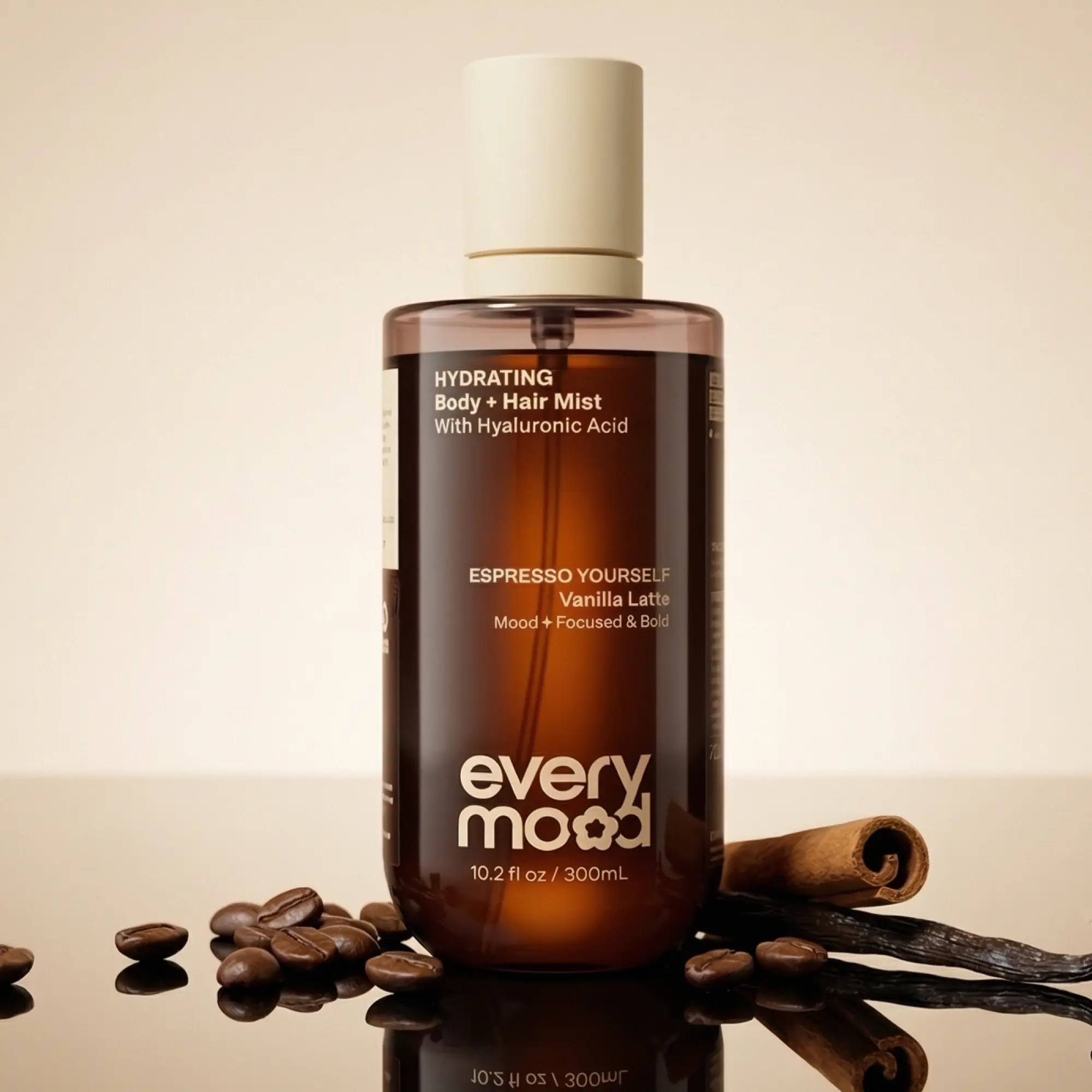 Espresso Yourself Body & Hair Mist 300mL — Hydrating Fragrance Mist with Hyaluronic Acid, Coffee Espresso Vanilla Scent, Vegan Long-Lasting Perfume travelessentials