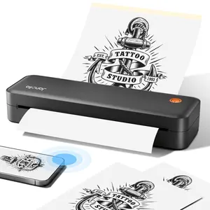 Wireless Tattoo Stencil Printer-Portable Thermal Printer Machine for 2.24''-8.5'' (A4/ Us Letter) Paper with 2600mAh Battery, iOS/Android Compatible, Ideal for Tattoo Artists & Enthusiasts