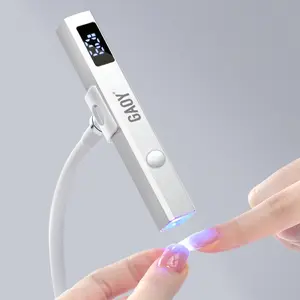 GAOY Cordless Nail Lamp with Stand, Mini Handheld UV Light with LCD Display for Gel Nails, Rechargeable USB Nail Dryer for Fast Curing