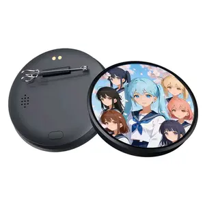 Digital Badge Ai Photo Video GIF Display Screen Pins DIY Pixel Touchscreen Lightweight 730mAh Long Battery Life Portable Multi-functional Two-dimensional Anime & Gaming Merchandise & Collectibles Gifts for Men Women