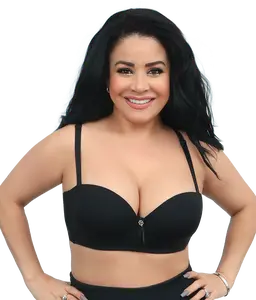 Brassier Strapless Black Caro Fashion - Women's Adjustable Nylon Bra, Soft Cup