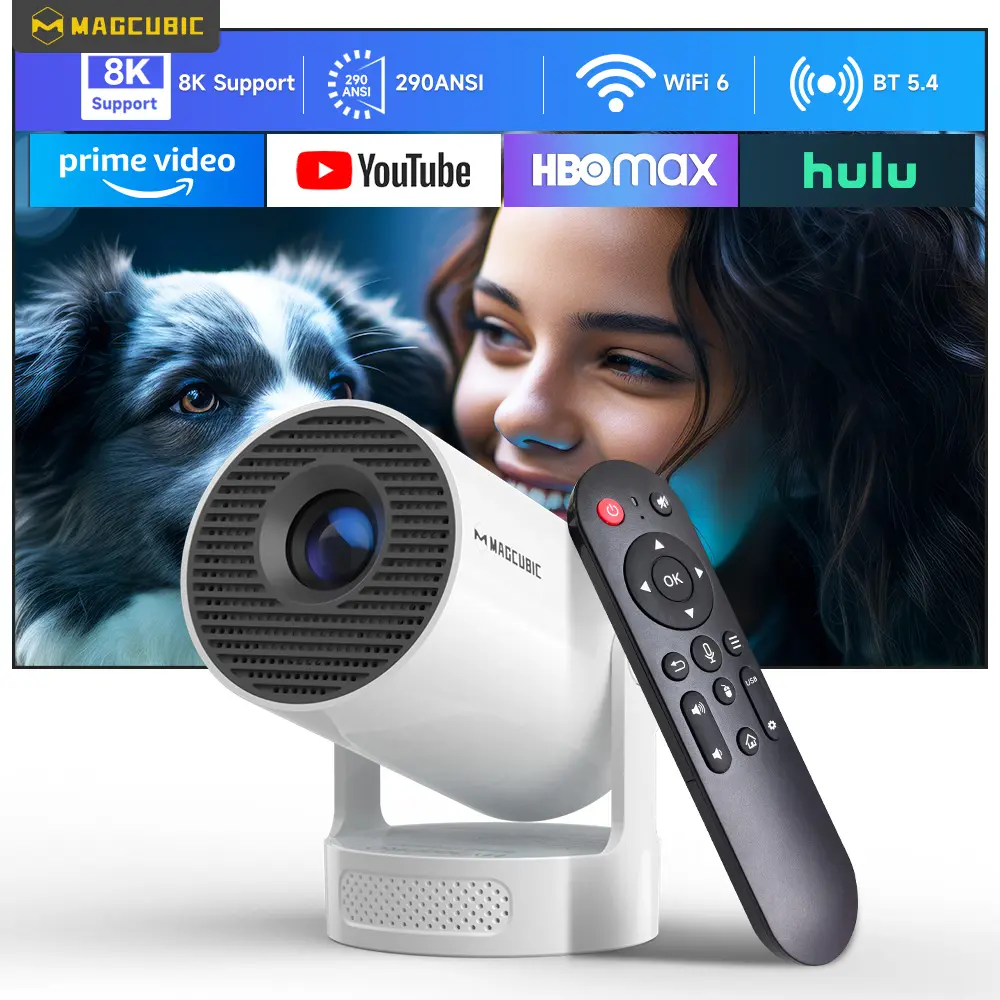 [US warehouse] Magcubic HY300Pro+ Smart Projector Android 14 290ANSI 8K Decode 0.8:1 Short Throw Ratio Dual WIFI6 BT5.4 Native 1280*720P Built-in Speaker & Appstore Allwinner H726 Home Cinema Portable Mini Projector #SummerFinds #DealsForYouDays