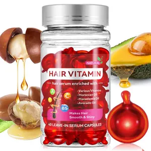 Yecuce Hair Repair Moroccan Oil Capsules – Silky Smooth Haircare Formula with Argan, Avocado Oils & Vitamins A, E, Pro B5 for Deep Hydration & Frizz Control, 40 Capsules