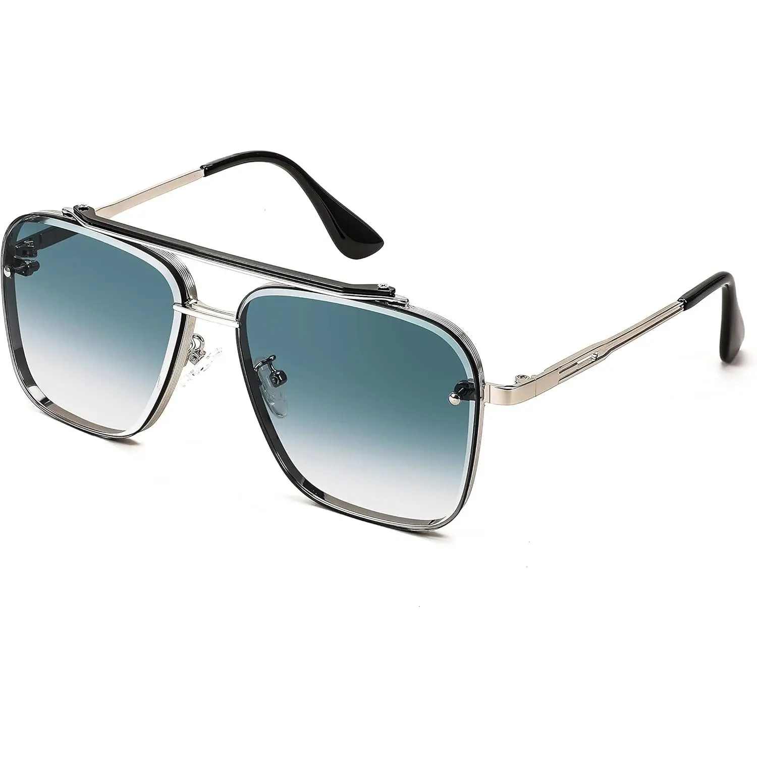 Sliver Frame/Blue Lens