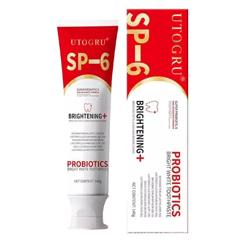 Sp-6 Ultra Whitening and Probiotics Bright White Toothpaste work together to help you achieve a dazzling smile. Enjoy fresh breath  removal for lasting brightness, all in one powerful formula. oral health Niacinamide Whitening Fresh Breath