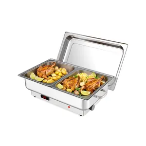 GARVEE 9QT Electric Chafing Dish Set with Temperature Control, Stainless Steel Buffet Servers and Warmers, Available in Multiple Pan Configurations for Versatile Catering Solutions