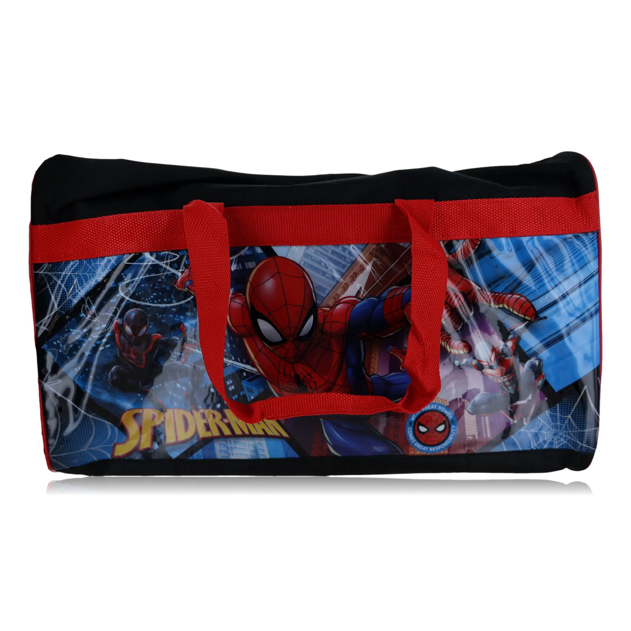 Marvel Spiderman Kids' Duffle Bag - Superhero Themed, Vibrant Graphic Design, Fun Accessory for Kids' Adventures, Carry Toys