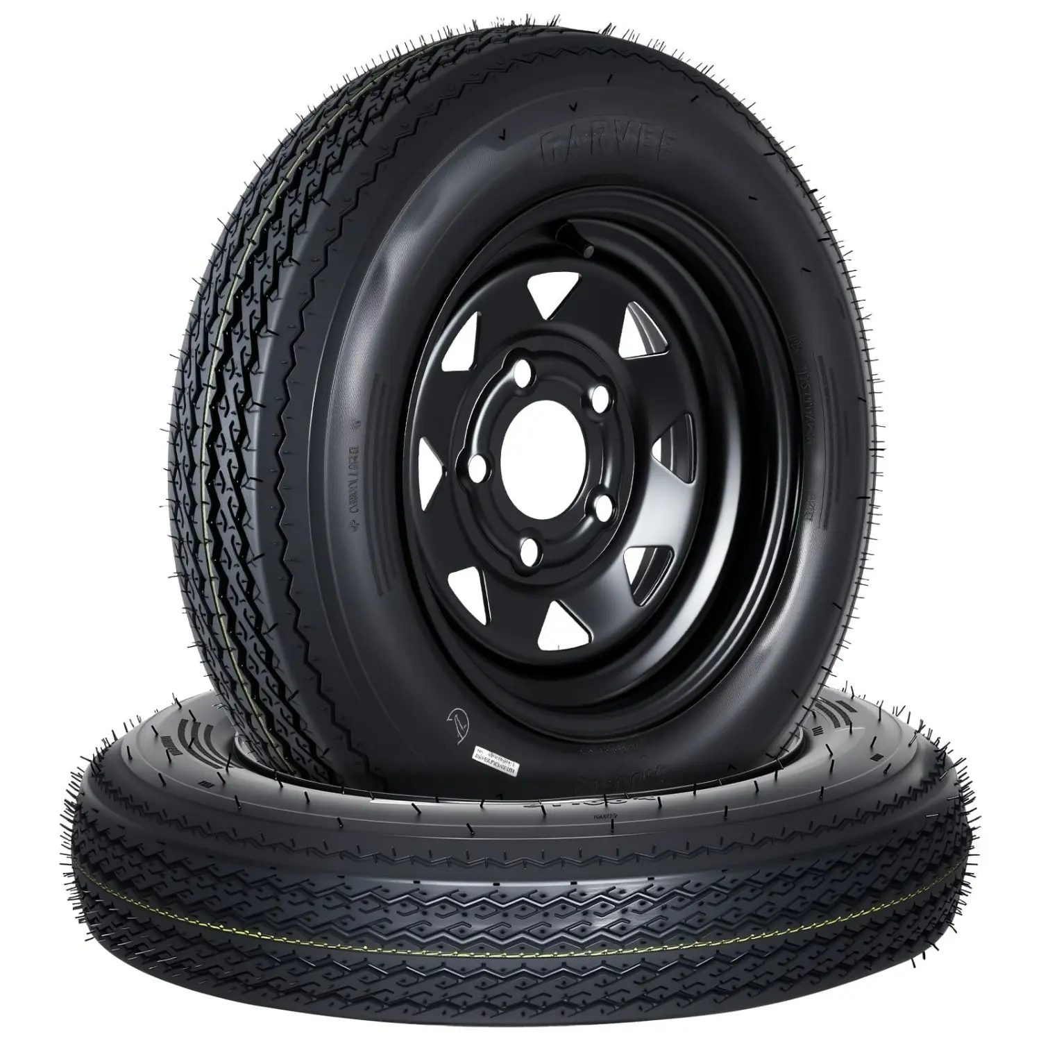 Garvee New Upgraded 2-Pack 4.80-12 4.80x12 Trailer Tires with 12" Rims | 480-12 Trailer Tire with 5 Lug on 4.5" Bolt Pattern, 6PR Load Range C, 4.8-12 Tires for Utility, Boat, Camper, Cargo Trailers