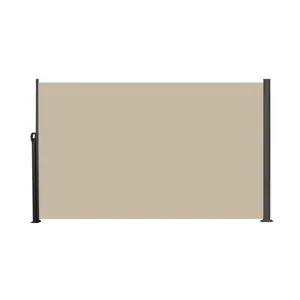 Retractable Side Screen Awning, UV Resistant, Waterproof, Patio Privacy Screen for Garden, Balcony, Courtyard(Dark Grey), 118" x 71"-Beige(Using high-quality and premium materials),Stable and sturdy