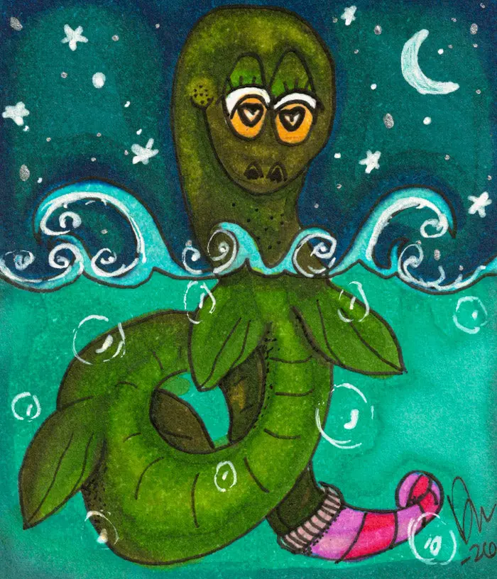 Nessie +Sticker-5" x 7"