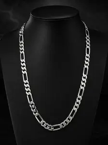 S925 Figaro Chain 10MM in 24'' Inches in 925 Silver Plated No Tarnish / No Fade