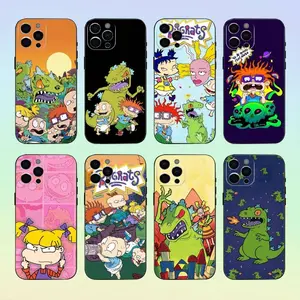 Cartoon R-Rugrat F Phone Cases For iPhone 17 16 15 14 13 12 11 Promax Pro Air Plus Black Soft TPU Silicone Shockproof Cover Protection Gifts For Christmas Halloween Birthday