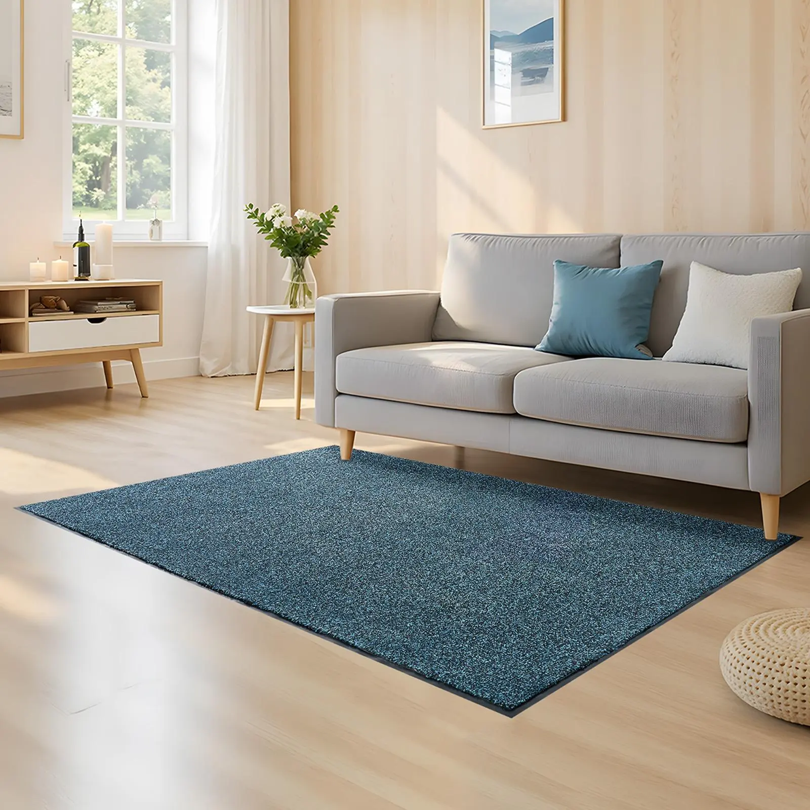 VEVOR 6x4 ft Polypropylene Front Door Mat, Dense Pile Commercial Indoor/Outdoor Rug, PVC-Backed Heavy-Duty Washable Industrial Carpet for Entrance Areas, Hallway, Slate Blue#BackToSchool