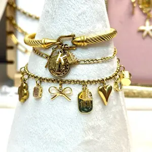 Custom BANGLE Adjustable Charm Bracelet- Pick Your Bangle + Charms - Thin & Subtle or Thick & Statement Styles - Everyday Jewelry - Build Your Own LIVE!