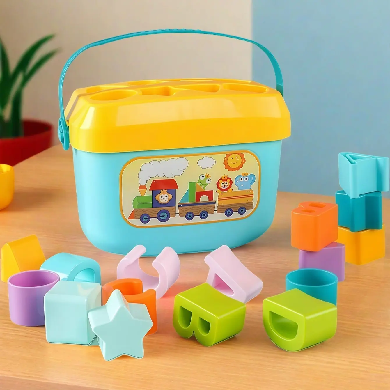 Baby Toys Shape Sorting Learning Blocks Toddler Toys And Garden Building Toys, ABC And Shape Building Blocks, Sorting Shapes Game, Shape Sorter, montessori toys, Preschool Learning Tool, Multi Activity Playset, travel toys, pool toys, bath toys