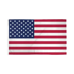 2x3ft Polyester USA Flag Backdrop Banner, Dye Sublimation Print, Stars and Stripes Design, Header Tape for Home & Festive Decor Supplies