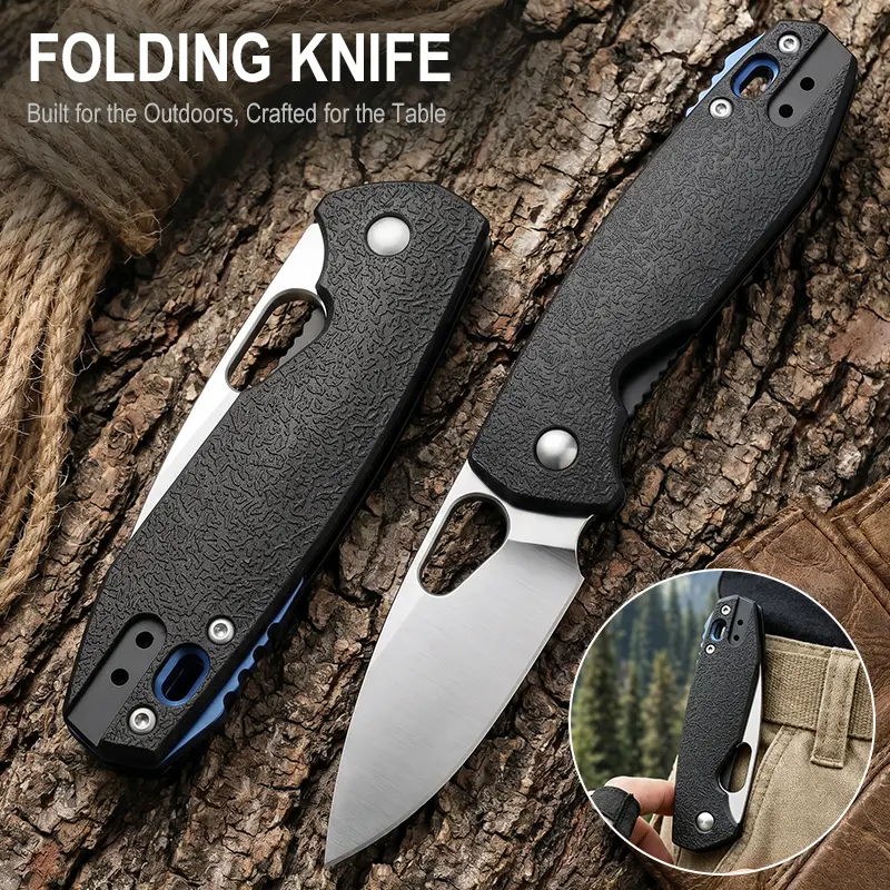 Razor Sharp Folding Pocket Knife - Stainless Steel EDC Tool with Non-Slip Grip & Pocket Clip, Portable Camping Knife for Outdoor Hiking christmas gift survival equipment backtoschoolshopping