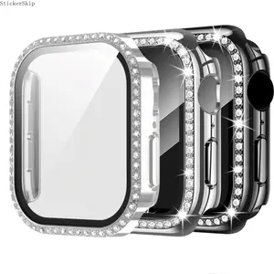 2026 NEW 3-Piece Set Rhinestone  Watch Protective Case, Screen Protector Included, Ultra-Thin Shockproof Shell, Fits Series 11-4/se, Perfect Gift for Women
